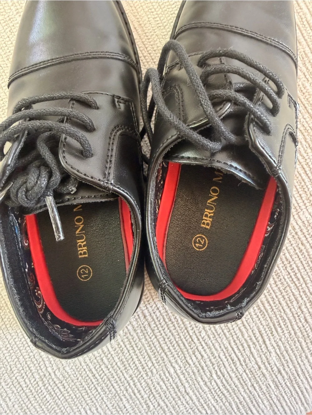 Kids Black Dress Lace-Up Shoes 12T